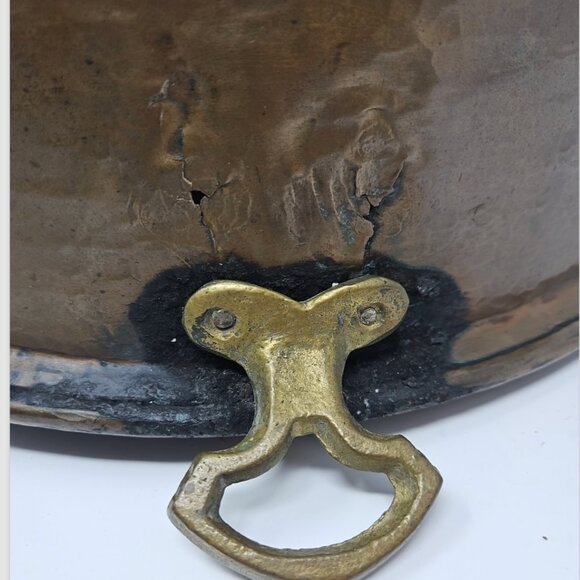 Antique Hand Hammered Copper Abskelivar Pan Egg Escargot Pancakes 18th C X Large - Picture 8 of 10